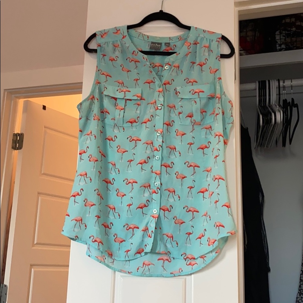 New York & Company Large Flamingo Blouse